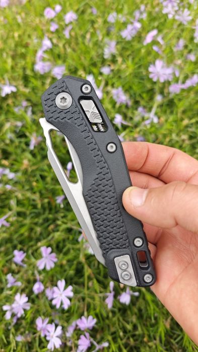Складний ніж з якістю ювелірного виробу Microtech MSI S/E Tri-Grip Polymer Black StoneWash Apocalyptic Standard,преміум сталь,титановий бекспейсер нож