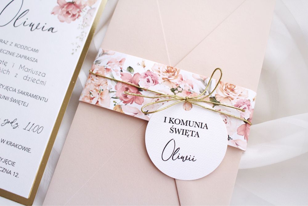 Zaproszenia na chrzest chrzciny komunię komunijne