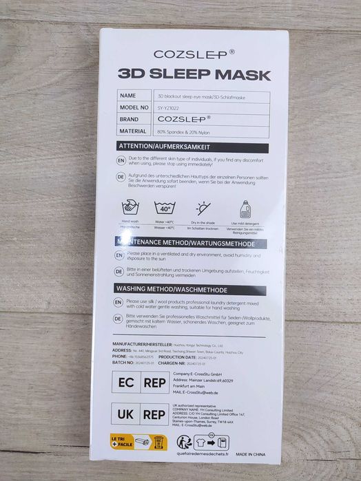 Cozslep maska do spania 3D Opaska na oczy