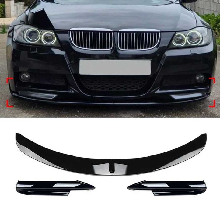 BMW E90 E91 PRZEDLIFT 2005/2008 Dokładka zderzaka M PAKIET czarny