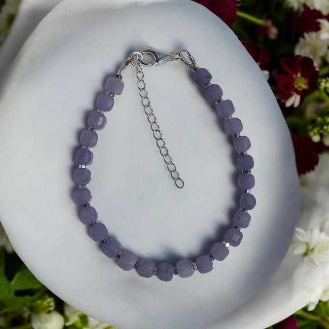 Srebrna bransoletka z kamienia naturalnego Tanzanit.