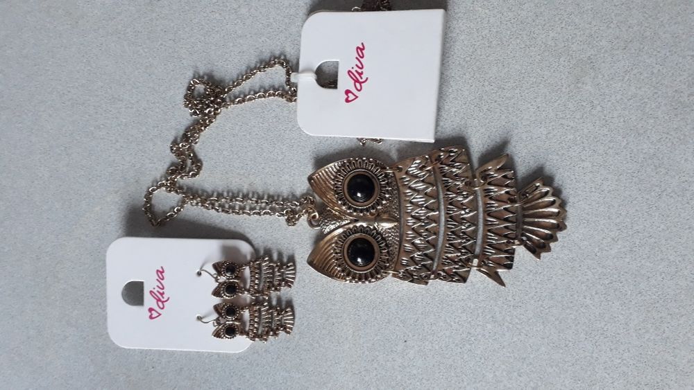 Новый гарнитур комплект Сова серьги подвеска