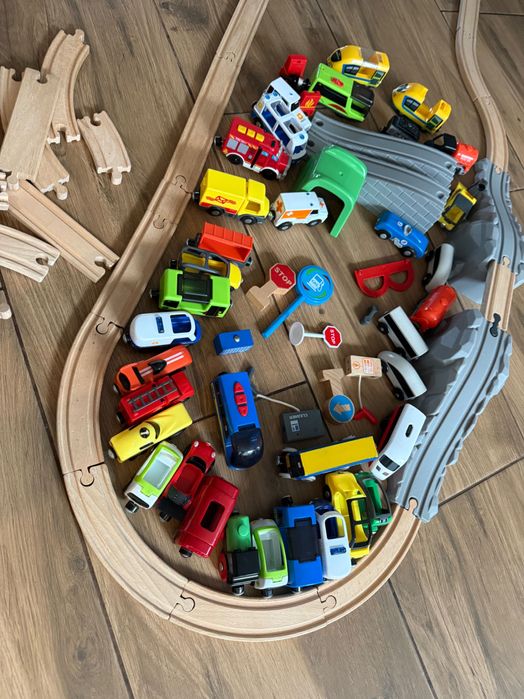 Kolejka drewniana dla dzieci ponad 110 elementów