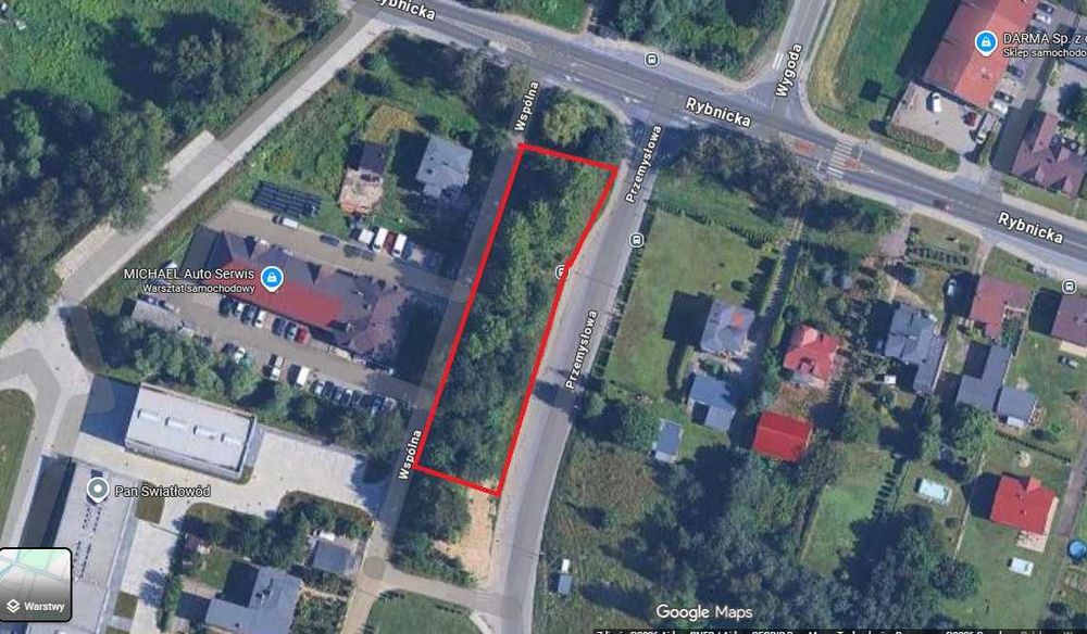 Działka mieszkalno-usługowa w Żorach przy ul. Rybnickiej, blisko A1 - 1426m2