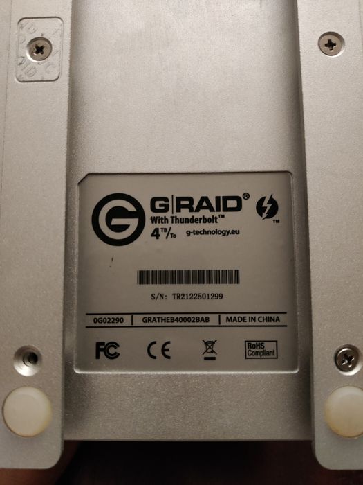 caixa HDD externo (G-Raid thunderbolt)