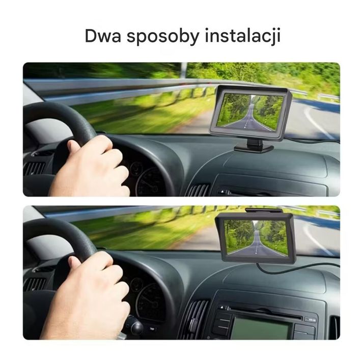 Monitor LCD 4.3 cala + kamera cofania 8 diod PAL