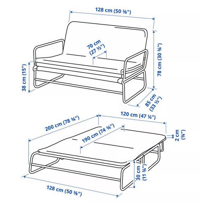 Sofá-cama, Modelo HAMMARN - Novo
