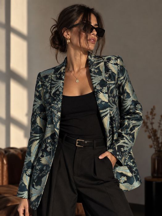 Maison scotch жакет піджак m scotch & soda ретро жакардовий принт журавлі