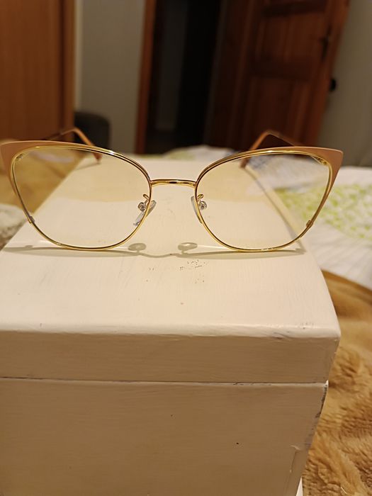 Nowe Damskie okulary;0; z ramówka w kolorze pudrowy róż