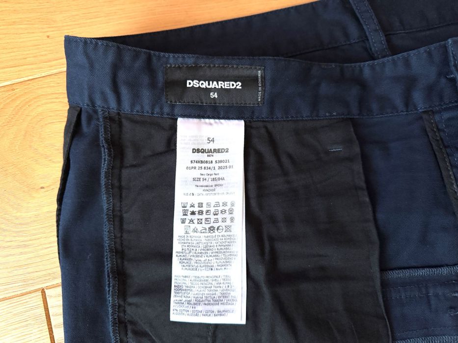 Dsquared2 Męskie Bojówki Sexy Cargo Pants Granatowe 54