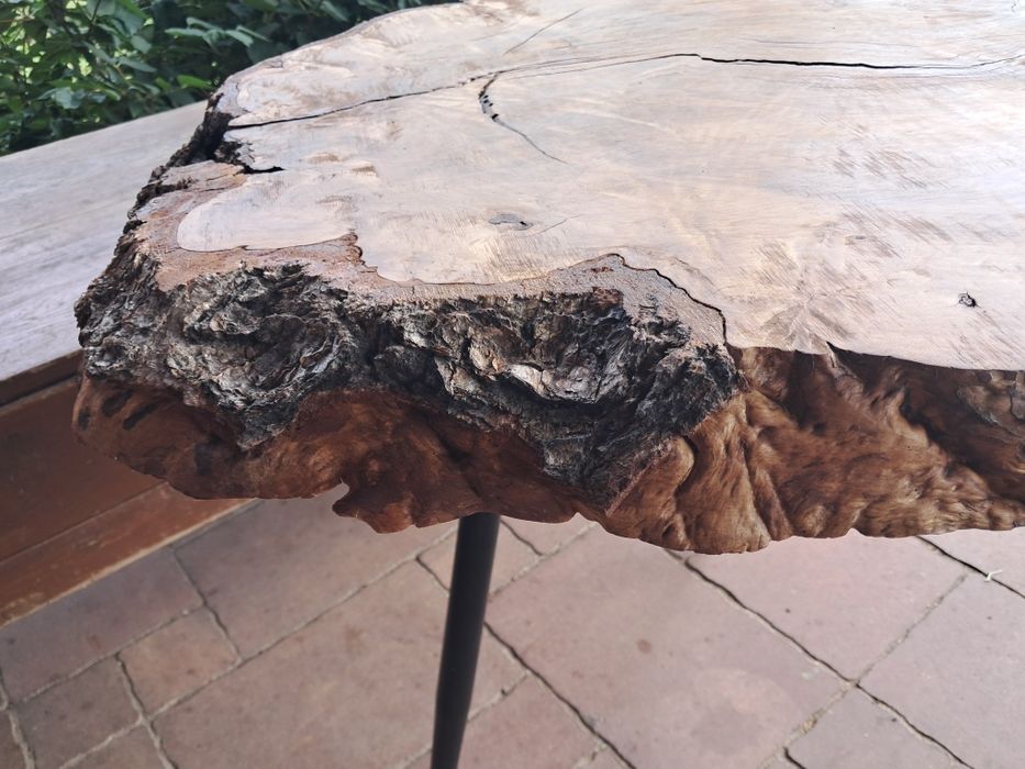 Stolik, drewno i metal, loft