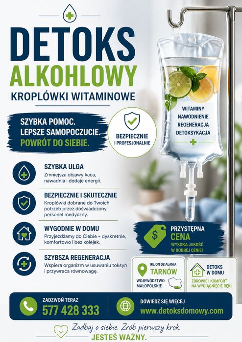 Detoks alkoholowy/ kroplówki z dojazdem 24h