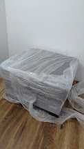 Nowa pufa ze schowkiem 75x75 cm | Otwierana | Szara | Loft