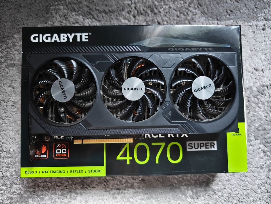 Gigabyte GeForce RTX 4070 SUPER Windforce OC 12GB Stan Idealny, Gwarancja