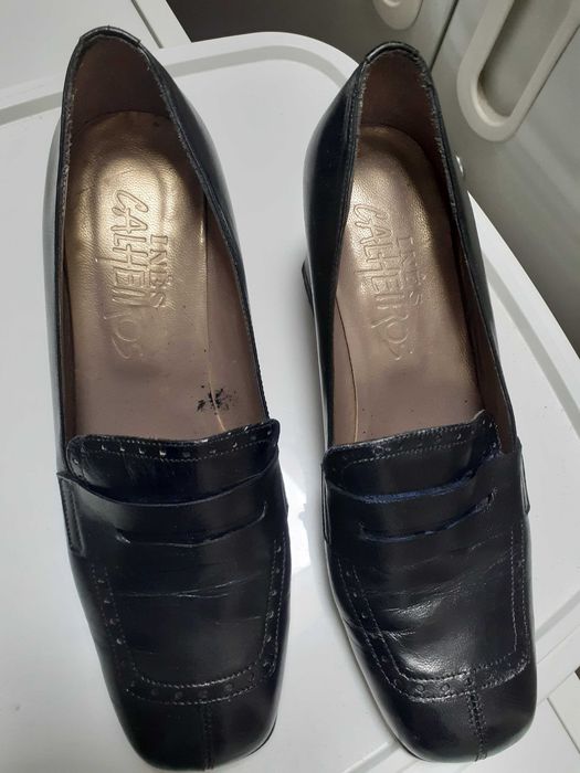Sapatos de pele senhora pretos n. 4 1/2