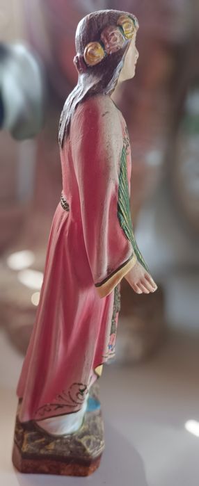 Estátua vintage de Santa Luzia em gesso - 30 cm de altura década 1940