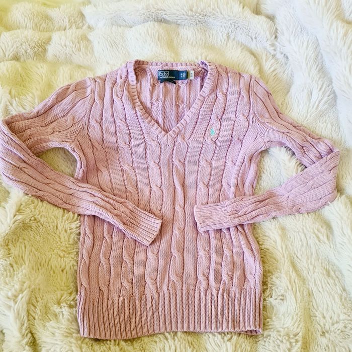 Oryginalny sweter Polo Ralph Lauren lila fiolet  XS