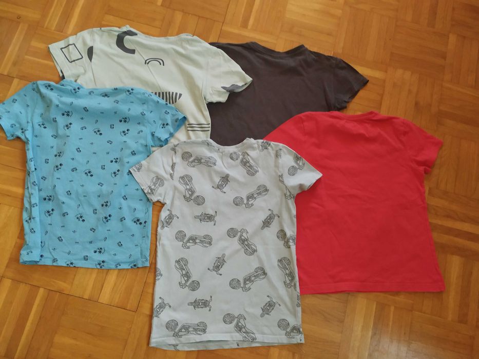 T-shirty bawełniane x 5 dla chłopca 128 cm (cena za całość)