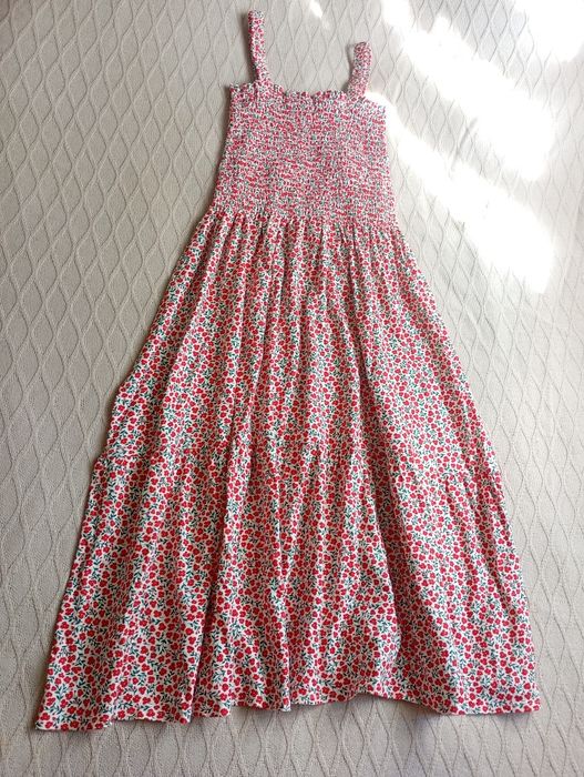 VERTBAUDET 13-15L nowa markowa długa sukienka bawełniana maxi kwiaty