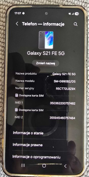 Samsung Galaxy S21FE Grafitowy 6g/128g