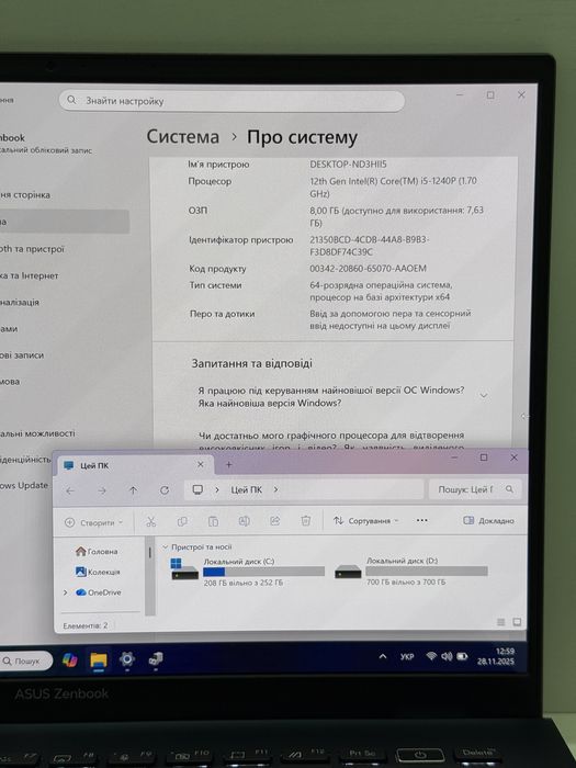 OLED 3k 90Hz | Core i5-1240P | DDR5 8Gb | SSD 1Tb | ASUS ZenBook Q409Z