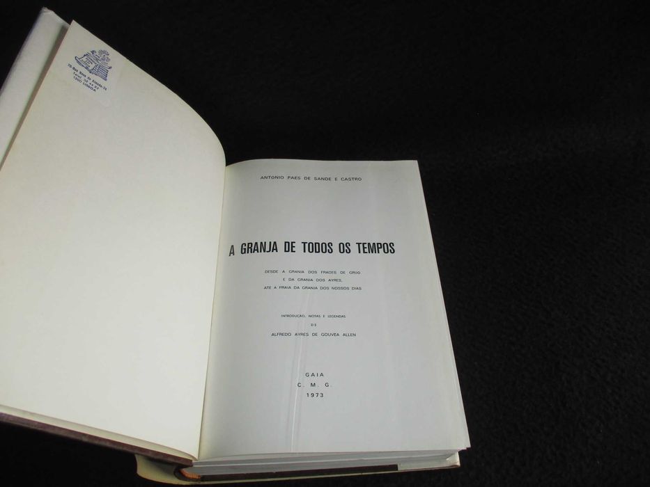 Livro A Granja de Todos os Tempos António Paes de Sande e Castro Raro