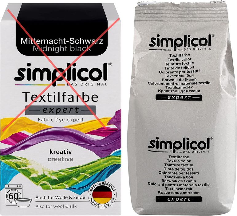 Simplicol Textilfarbe barwnik do tkanin czarny Midnight black 150g
