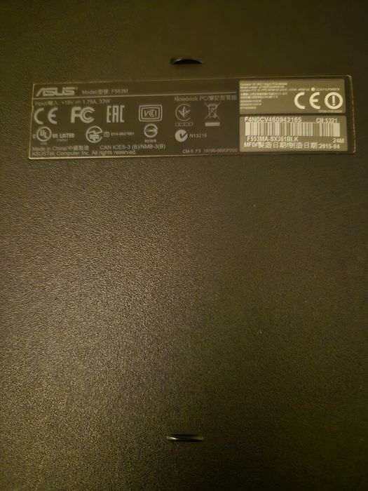 Asus F553M com disco SSD Samsung64751097486083122