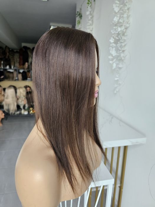 Lekki tupet topper Anna włosy naturalne naturalny brąz