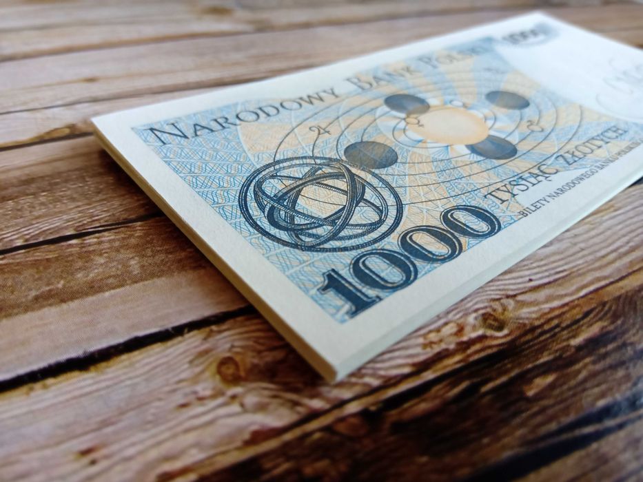 1000 zł PRL - ES cudo! Stan UNC, igła! Gratis 50 lub 100 zł PRL.