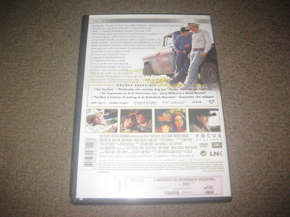 DVD "O Segredo de Brokeback Mountain" com Heath Ledger
