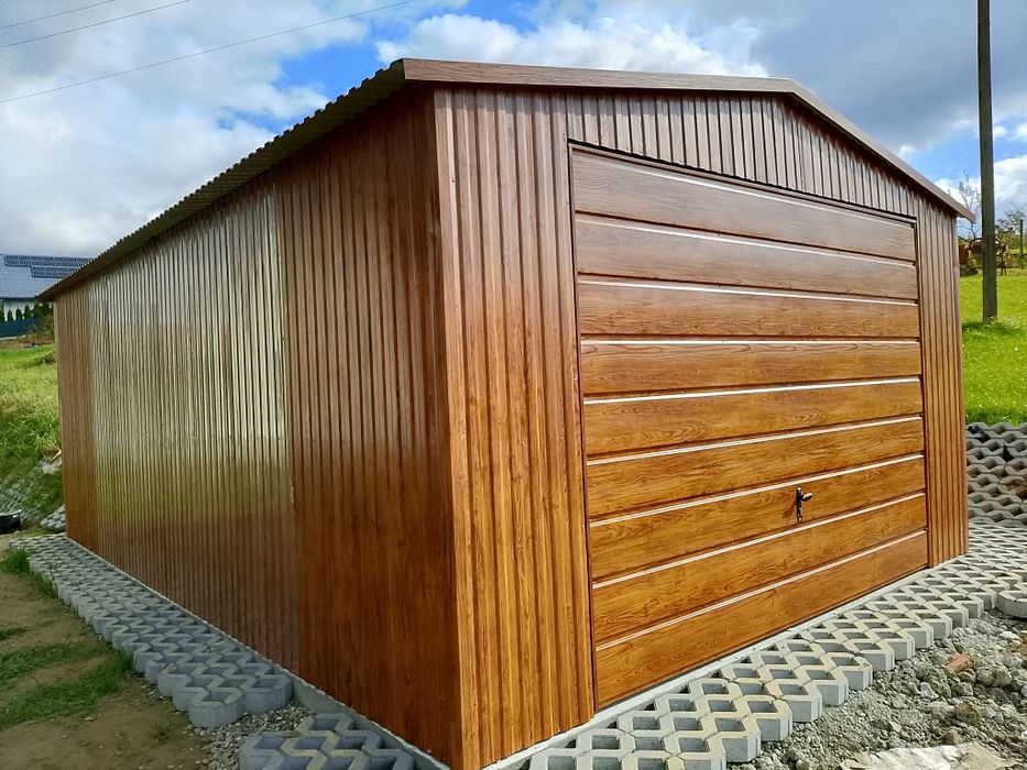 Garaż 4x5 drewnopodobny garaże blaszane blaszak