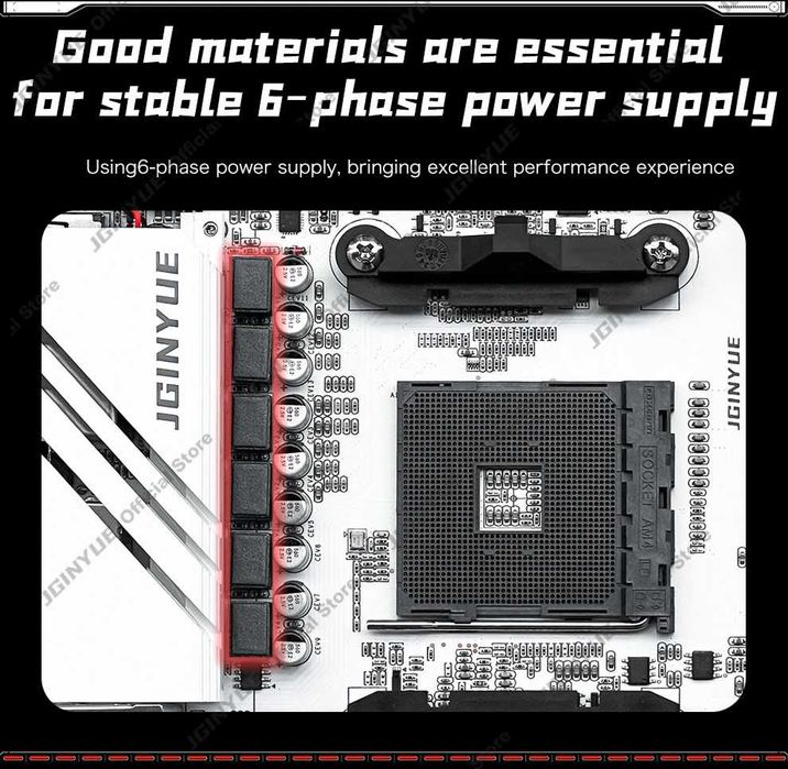 JGINYUE B450i Plus ARGB Mini ITX Socket AM4 Nowy