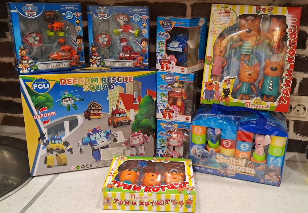 Щенячий патруль, три кота, робокар полі