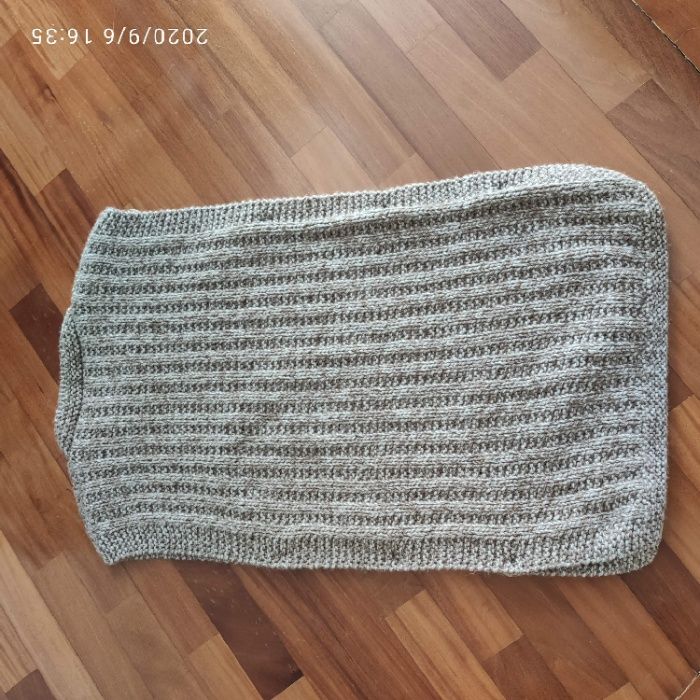 Camisola malha sem mangas feita à mão para Inverno