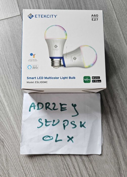 2xszt Żarówka LED ETEKCITY ESL100MC WiFi E27 9W Kolorowe