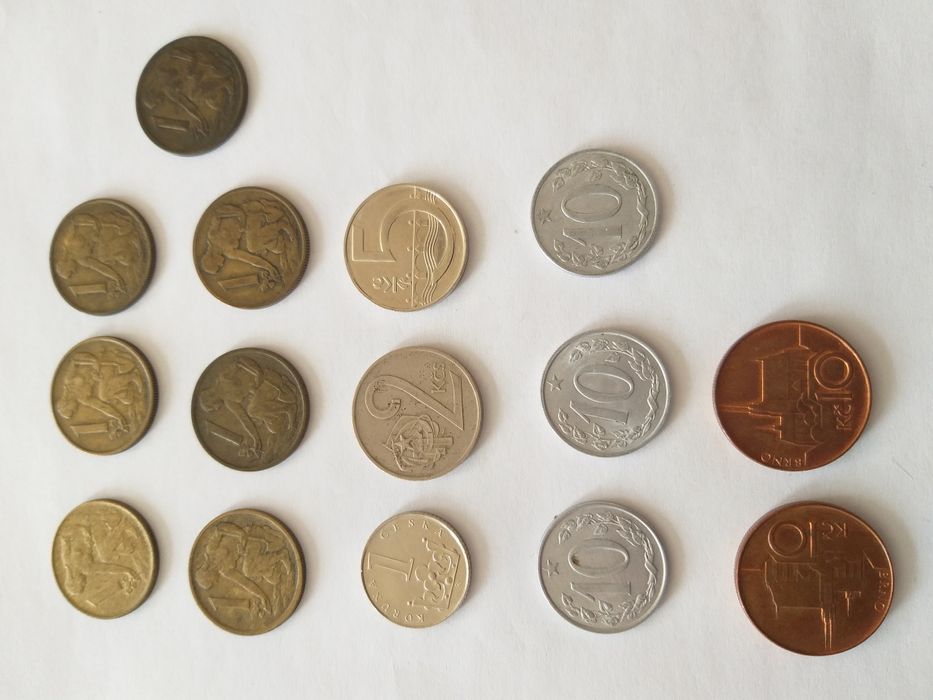 Monety czeskie. 15 sztuk