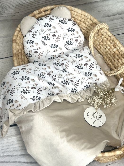 Piekny komplet wyprawka kokon rozek kolderka podusia
