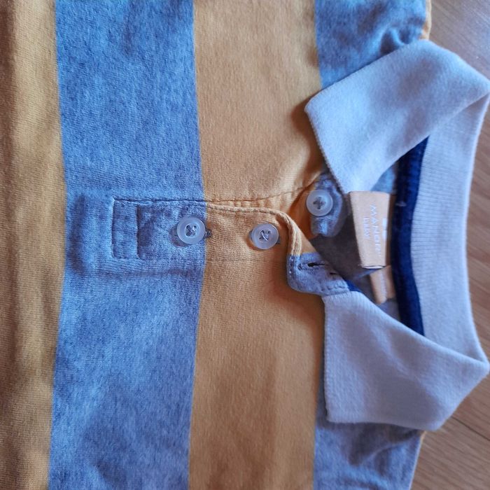 POLO menino Riscas Amarelo-Cinza, TAM 86/18M