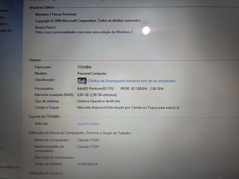 Portátil Toshiba Satellite L650