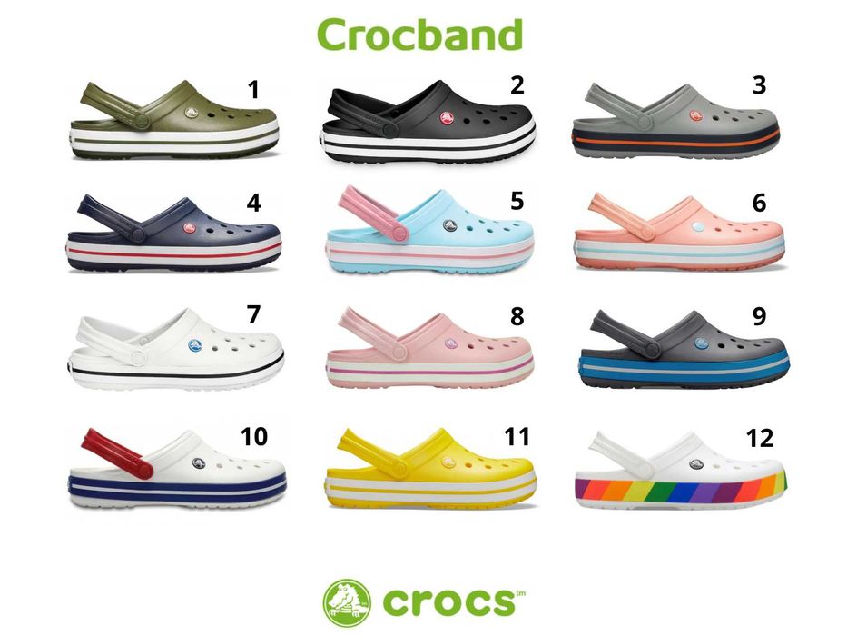 CROCS! Чоловічі та Жіночі сабо крокси Crocs Crocband! Білі