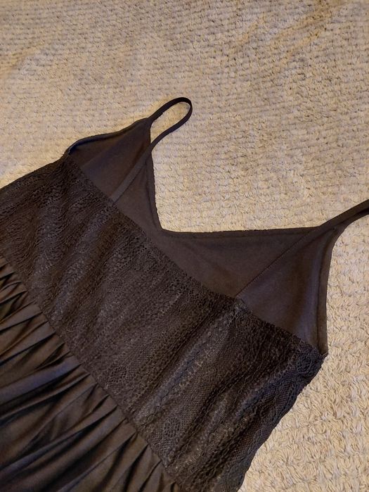 Czarna sukienka MIDI, spódnica plisowana