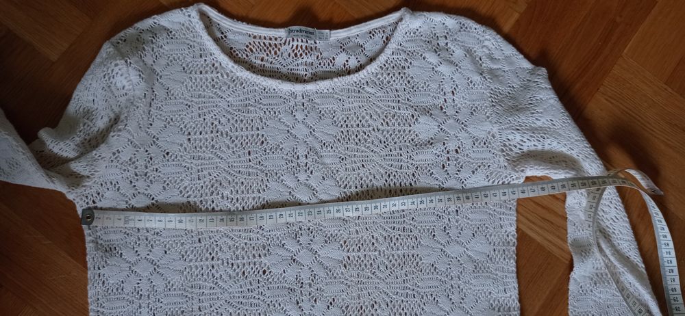 Top bluzeczka biała euro bawełna rozm S Stradivarius
