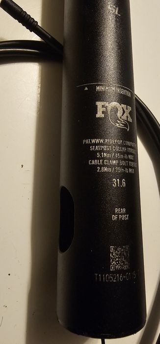 Fox Transfer SL 31,6  Jak nowa  sztyca regulowana 410Gr