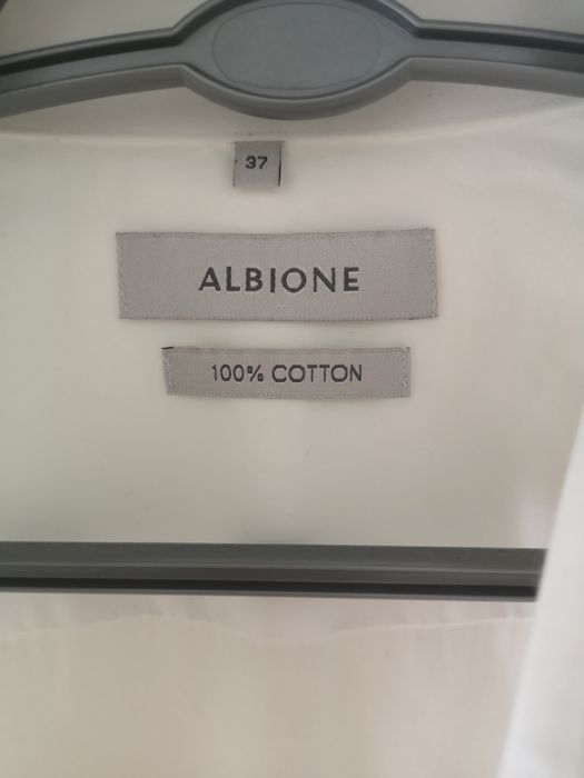 Albione Koszula biała męska młodzieżowa Slim Fit r.37 S/M