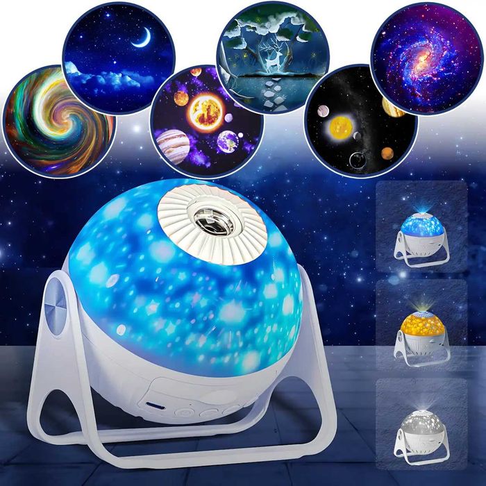 Проектор ночник Galaxy Star с 6 слайдами, аккумуляторный