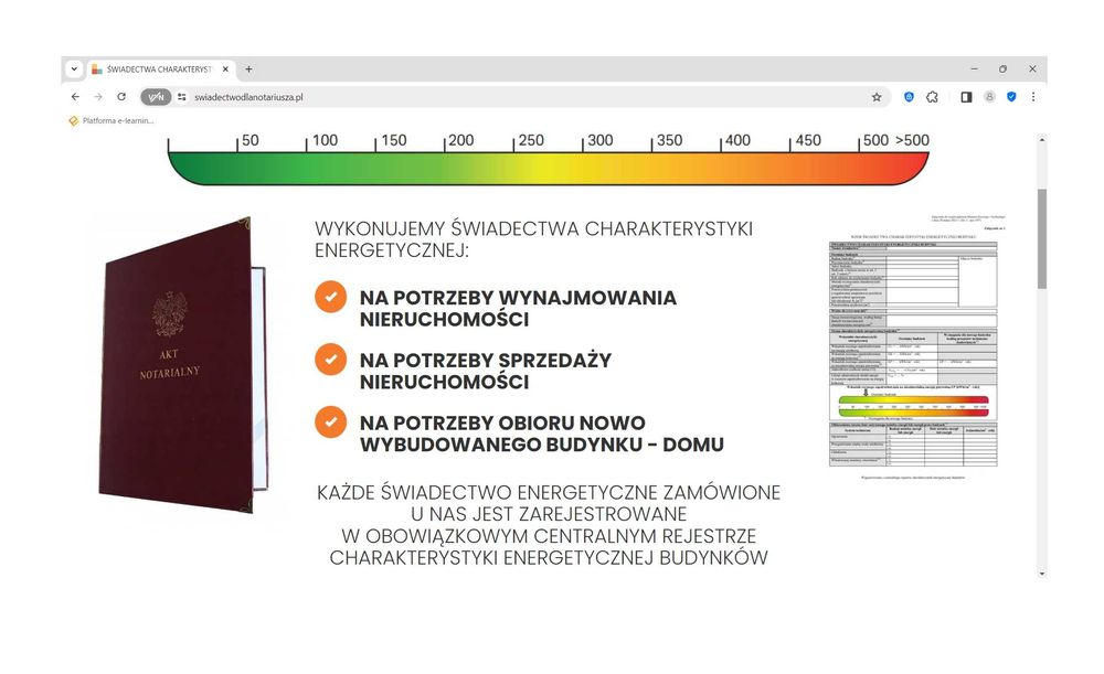 Świadectwo Energetyczne Certyfikat Energetyczny PROMOCJA