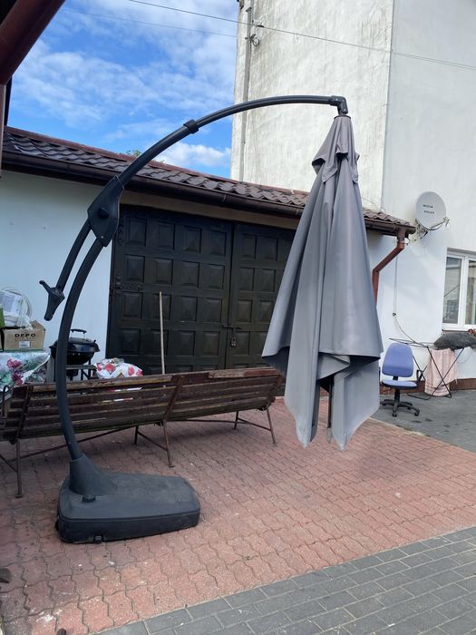 Parasol ogrodowy Szary Duży 3x4m
