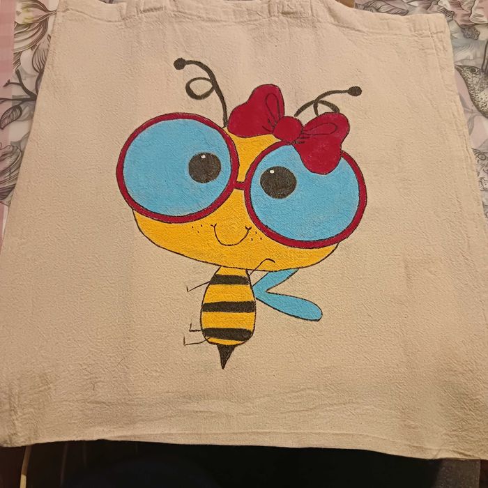 Torba bawełniana ręcznie malowana.