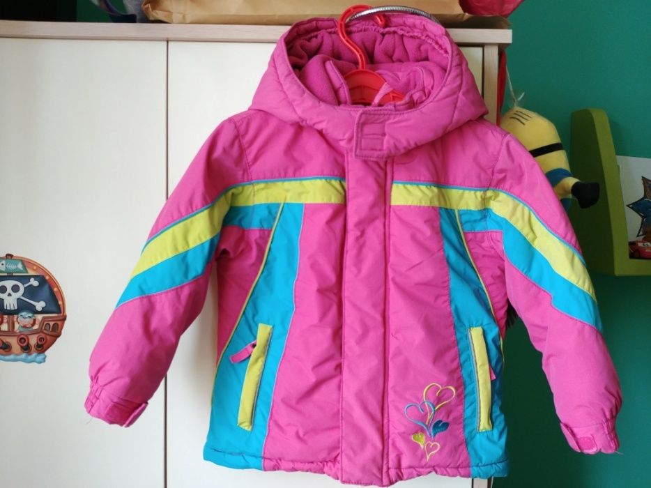 Kurtka zimowa ocieplana różowa puchowa r.92